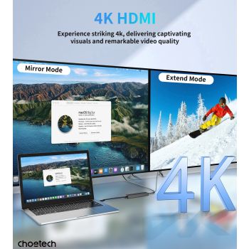 CHOETECH HUB-M80 Hub 5-in-1 Multifunctional Hub