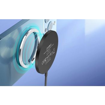 CHOETECH T518-BK15W Removable Fast Wireless Magenetic Charger for iPhone12/13/14/15 & More with 1M Cable
