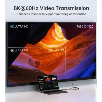 CHOETECH XCC-1042 Gen3.0 USB4.0 with 8K @ 60hz Video & Audio 240W USB-C to C Braided Cable 2M