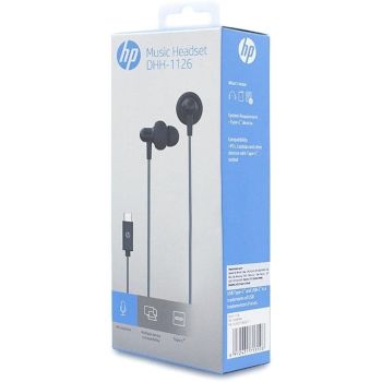 HP DHH-1126-BK TUSB-C Headphones Black with Microphone