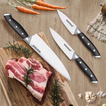 Warmot 3-Piece High Carbon Stainless Steel Ultra Chef Knife Set with Gift Box (317-3)