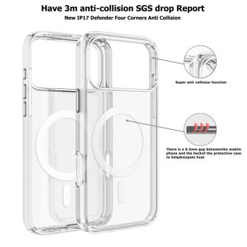 UTIA Ultimake Shockproof Transparent Case Cover With Magnetic Ring for iPhone 17 Pro Max