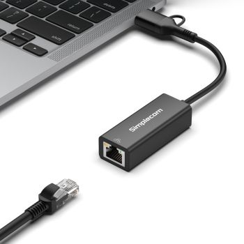 Simplecom NU315C SuperSpeed USB-C and USB-A to Gigabit Ethernet Adapter