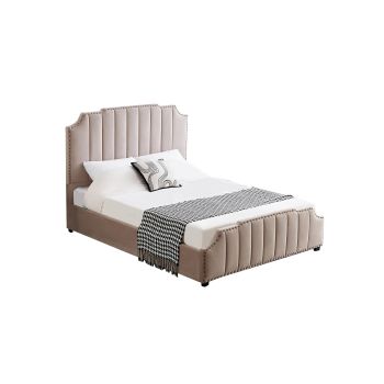 Santosa Champagne Velvet Bed - King