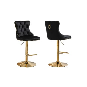 Sahara Black Barstool with Black Stand -Set of 2