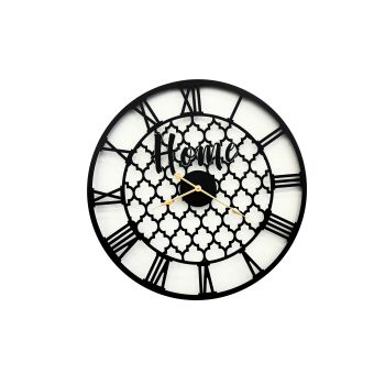 Quatrefoil 80cm Wall Clock -Black