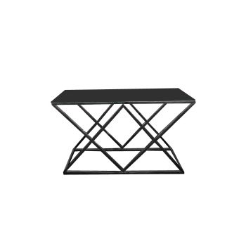 Alsea Console Table Black Base - Black Glass 