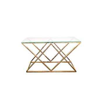 Alsea Console Table Gold Base - Clear Glass 