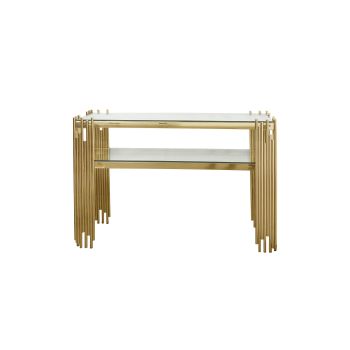 Chelsea Gold Console Table - Clear Glass