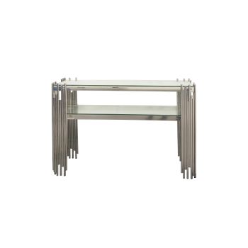 Chelsea Silver Console Table - Clear Glass