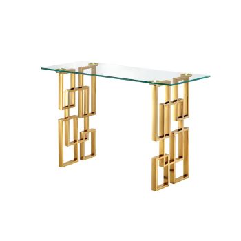 Royale Gold Console Table - White Marble