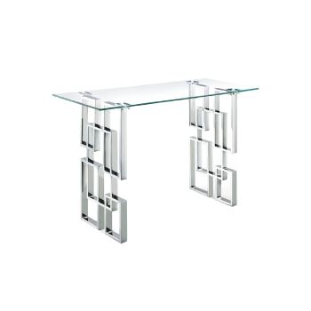 Royale Silver Console Table - White Marble