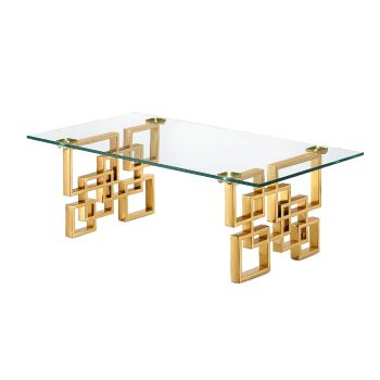 Royale Gold Coffee Table - White Marble