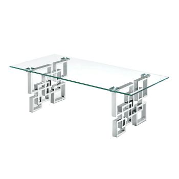 Royale Silver Coffee Table - White Marble