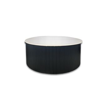 Ripple Black Coffee Table - White Marble