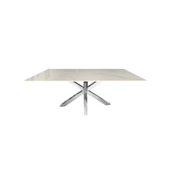 Miles Gold With White Marble Dining Table - 90cm x 180cm