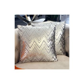 Silver Zig Zag Designer Cushion