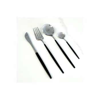 Deluxe Cutlery Set - Black & Silver