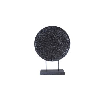 Round Pressed Gold Table Decor - Black