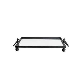 Eliza Mirror Tray with Handles - Medium - Black
