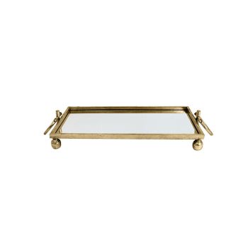 Eliza Mirror Tray with Handles - Medium - Gold
