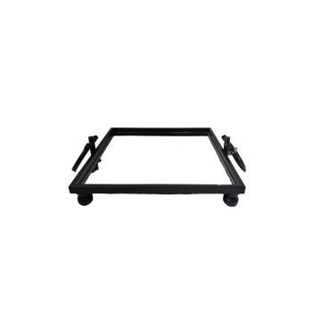 Eliza Mirror Tray with Handles - Square - Black
