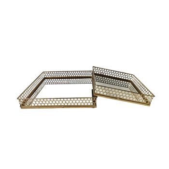 Nina Tray - Rectangle - Set of 2 - Gold