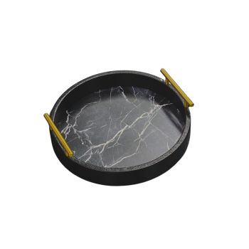 Maison Round Tray - Large - Black
