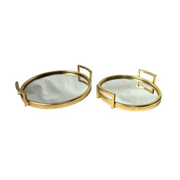 Eliza Round Tray - Set of 2 - Gold