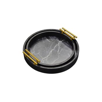 Maison Round Tray - Set of 2 - Black