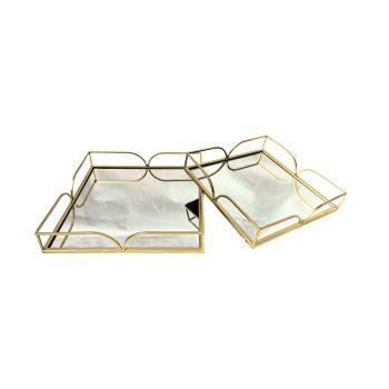 Willow Square Tray - Set of 2 - Gold