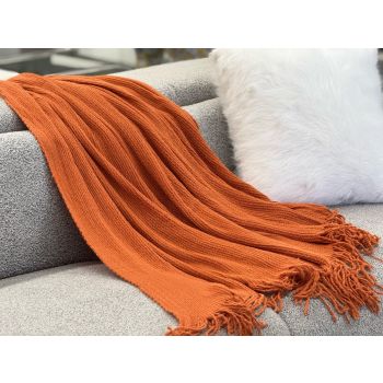 Levi Throw Rug Blanket - Orange