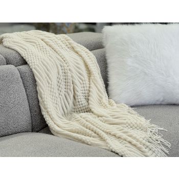 Tessa Throw Rug Blanket - Cream