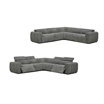 Cleo Boucle Electric Modular Lounge - Light Grey