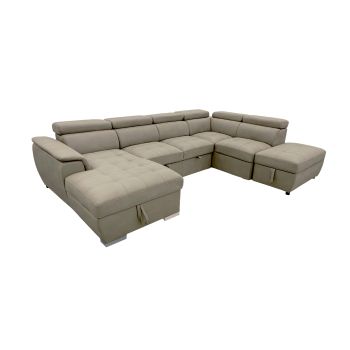 Plush Sleeper Modular Chaise Lounge - Mushroom