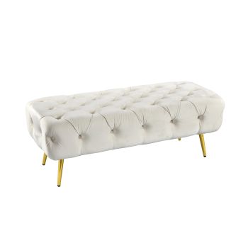 Shirley Ottoman Beige Velvet