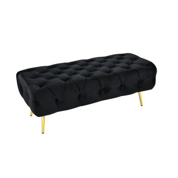 Shirley Ottoman Black Velvet