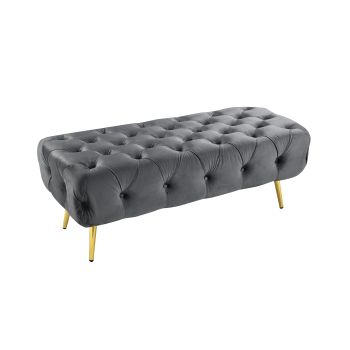 Shirley Ottoman Dark Grey Velvet