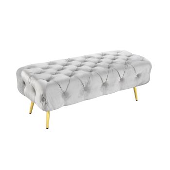 Shirley Ottoman Light Grey Velvet