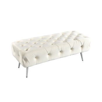 Shirley Ottoman Beige Velvet