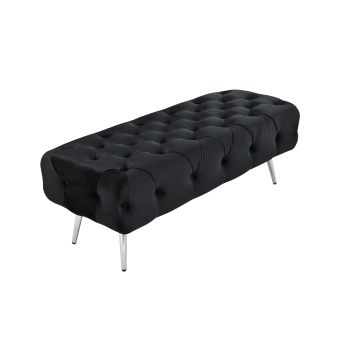 Shirley Ottoman Black Velvet