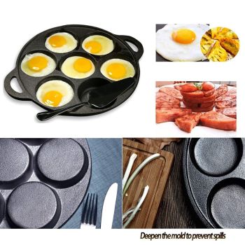 7 Cup Cast Iron Egg Frying Pan Divided Egg Skillet Pan Fried Egg Pan Cooker Pancake Egg Fryer