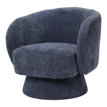 Interior Ave - Celine Swivel Armchair – Chenille Denim Blue