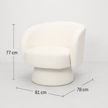 Interior Ave - Celine Swivel Armchair – Chenille Pearl White