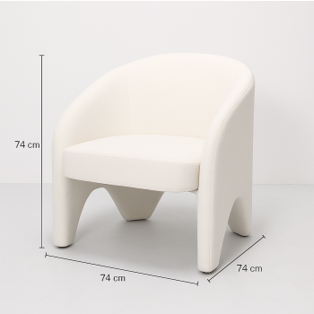 Interior Ave - Nova Sculptural Accent Chair – White Chenille