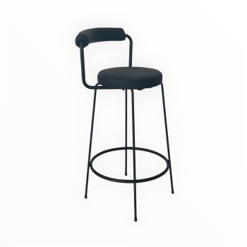 Interior Ave - Calipo Black Leather Kitchen Bar Stool - Set of 2