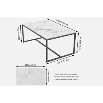 Interior Ave - Monaco Rectangle Coffee Table - White Marble Stone