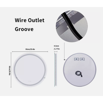 Interior Ave - 90cm Round Frameless LED Bathroom Mirror