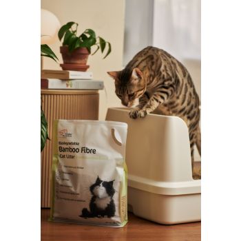 Whisker Wonderland Premium Biodegradable Bamboo Fibre Cat Litter 2KG - Fresh Bamboo Scent | Superior Odour Control, Fast Clumping & Flushable | Pet & Planet Friendly