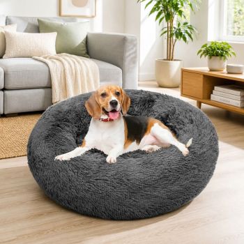 Dog Pet Cat Mat Puppy Warm Soft Cotton Washable Reusable Calming Bed Dark Gray